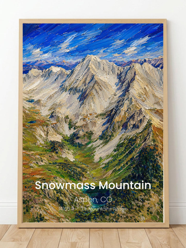 Snowmass Mountain Colorado 14er Wall Art Prints - Colorado 14ers Poster