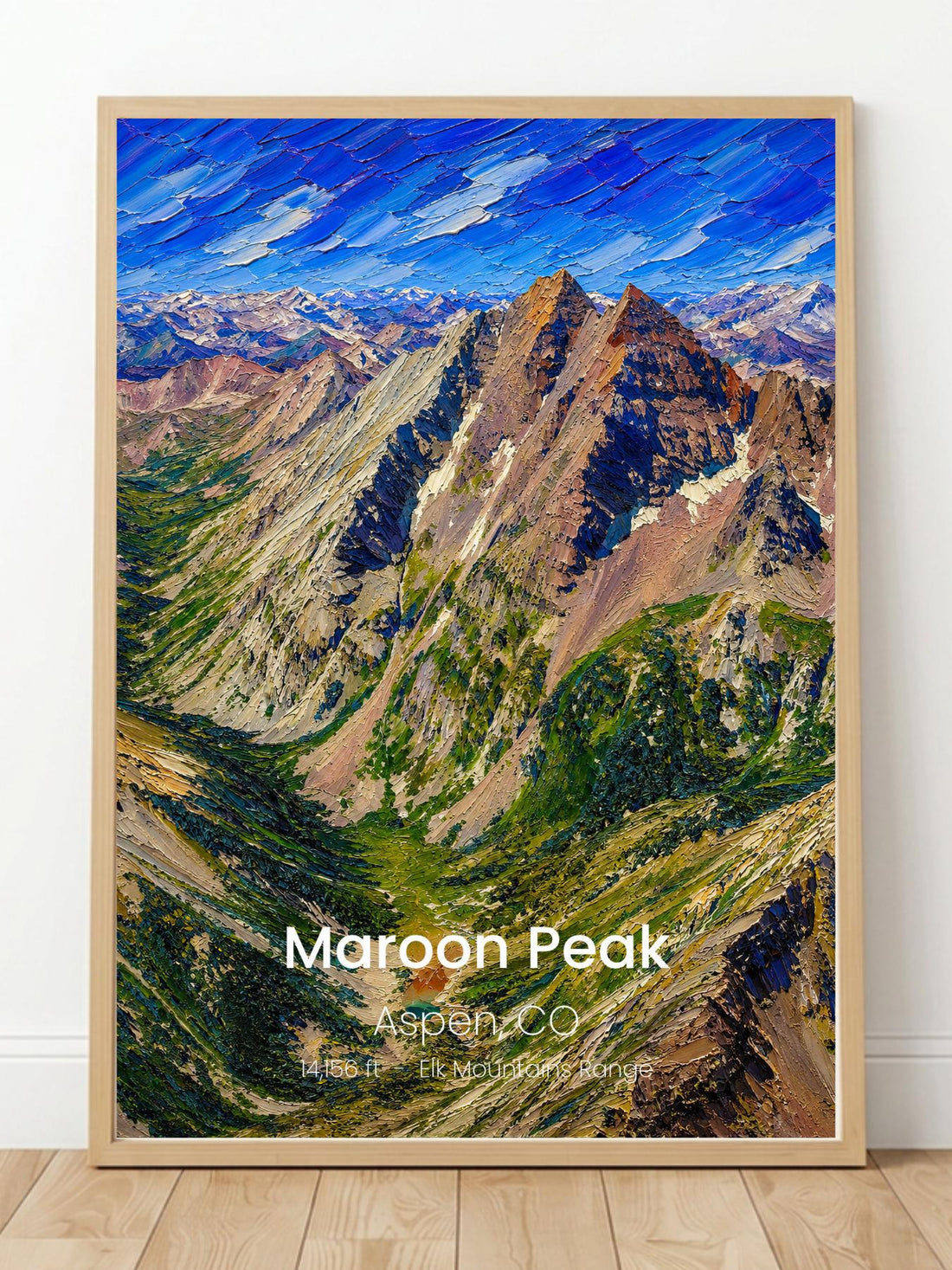 Maroon Peak Colorado 14er Wall Art Print - Colorado Travel Poster