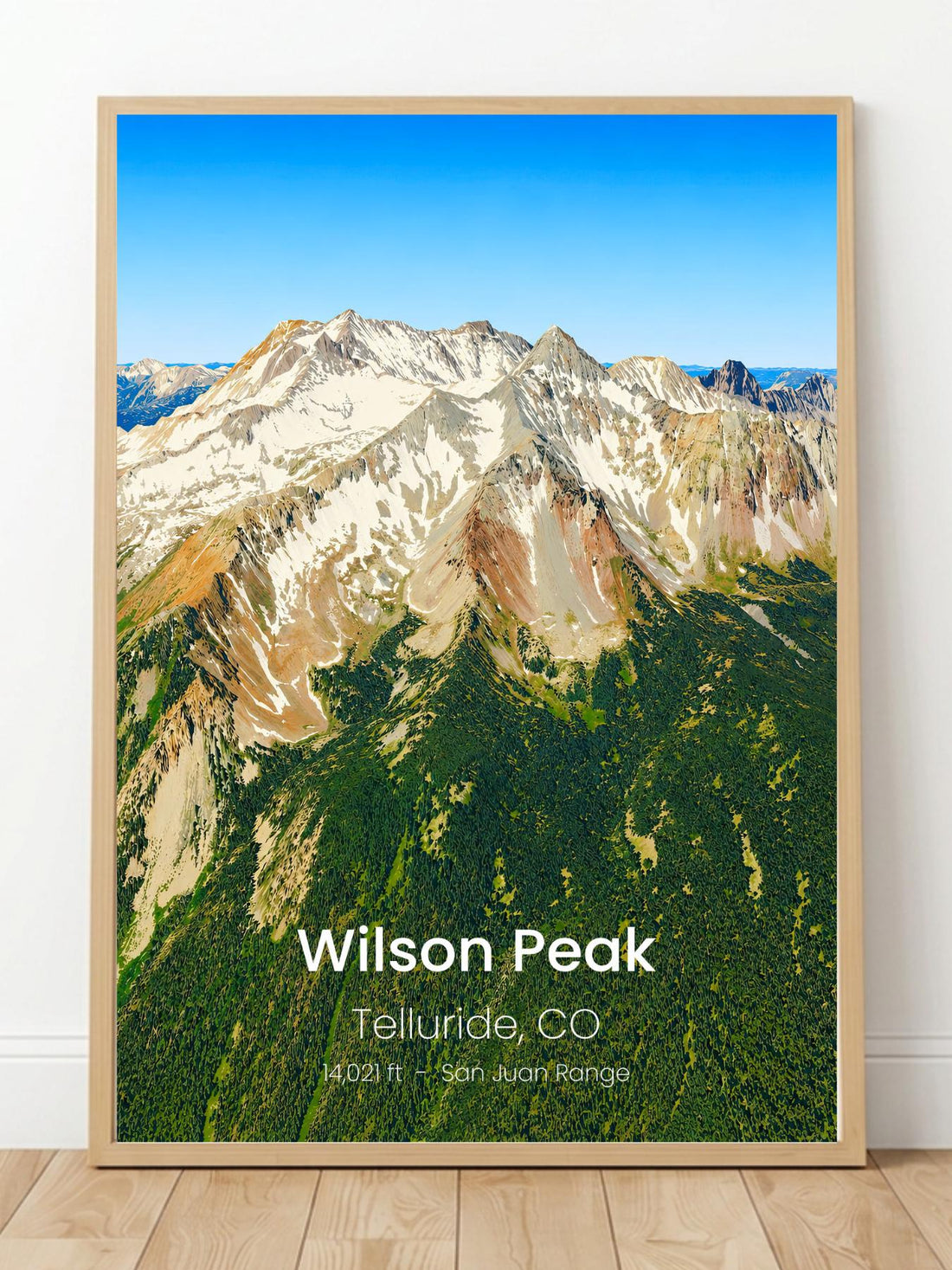 Wilson Peak Colorado 14er Wall Art Prints - Colorado Mountains Travel Poster