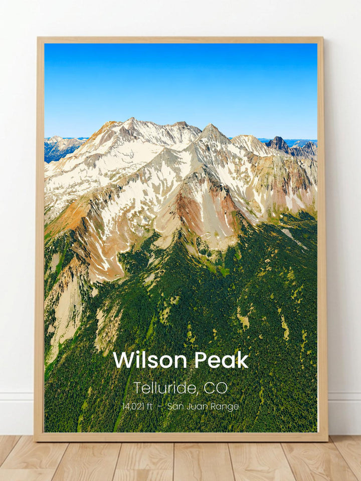 Wilson Peak Colorado 14er Wall Art Prints - Colorado Mountains Travel Poster