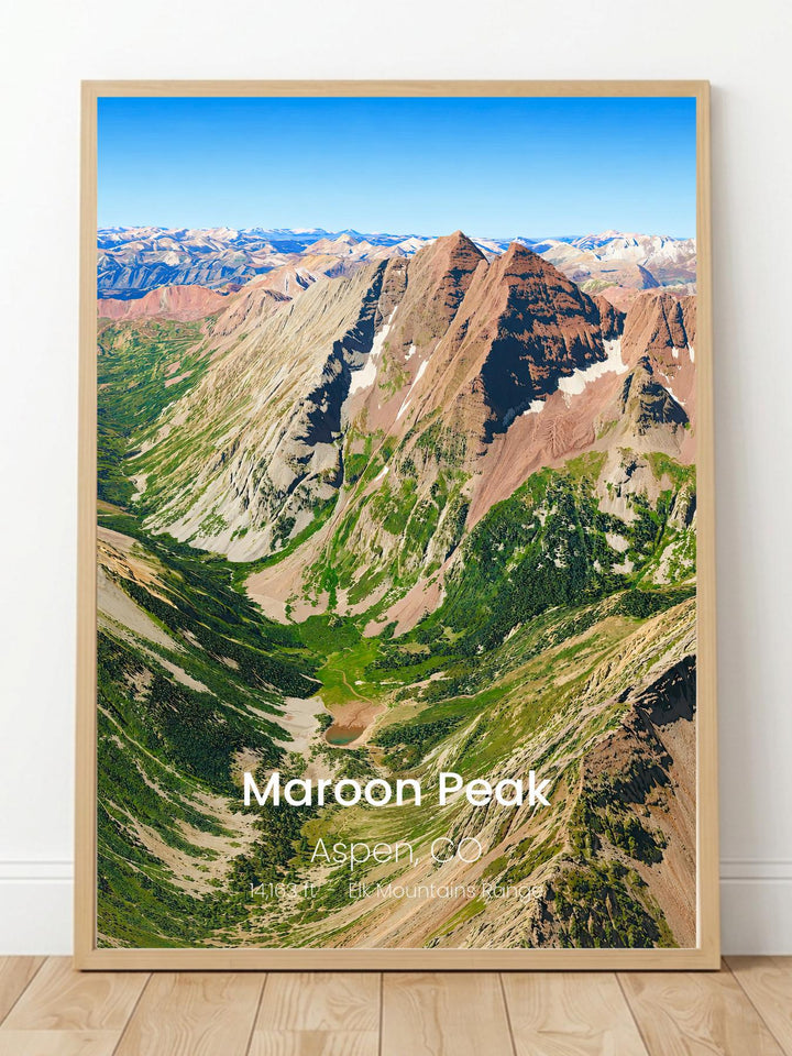 Maroon Peak Colorado 14er Wall Art Print - Colorado Travel Poster