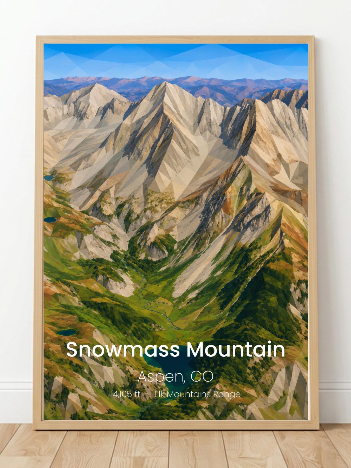 Snowmass Mountain Colorado 14er Wall Art Prints - Colorado 14ers Poster
