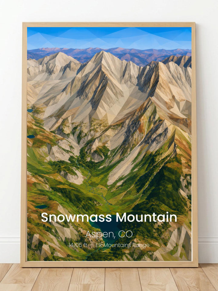 Snowmass Mountain Colorado 14er Wall Art Prints - Colorado 14ers Poster
