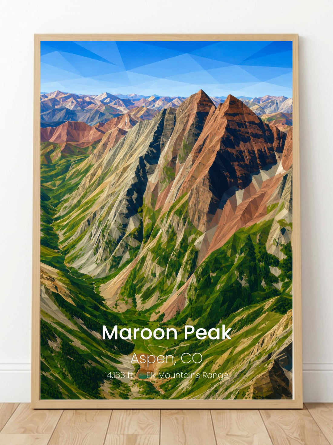 Maroon Peak Colorado 14er Wall Art Print - Colorado Travel Poster