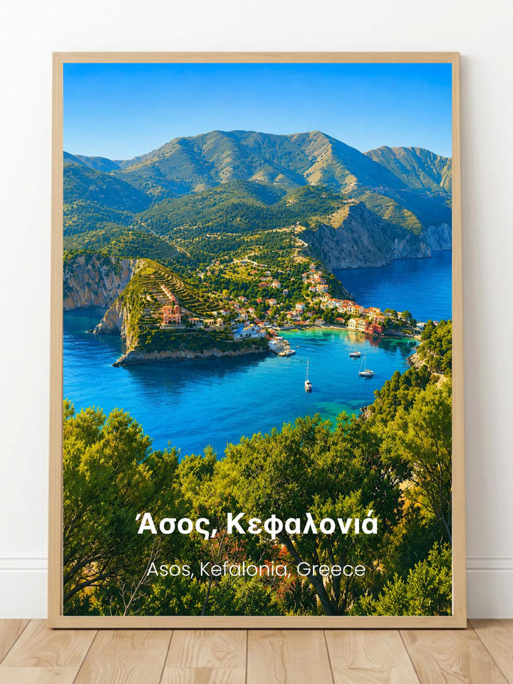 Asos Kefalonia Greece Wall Art Prints - Greek Island Travel Poster