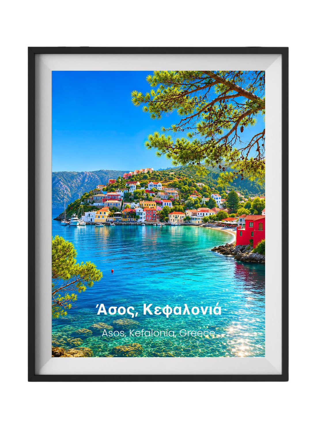 Asos Kefalonia Greece Wall Art Prints - Greek Island Travel Poster