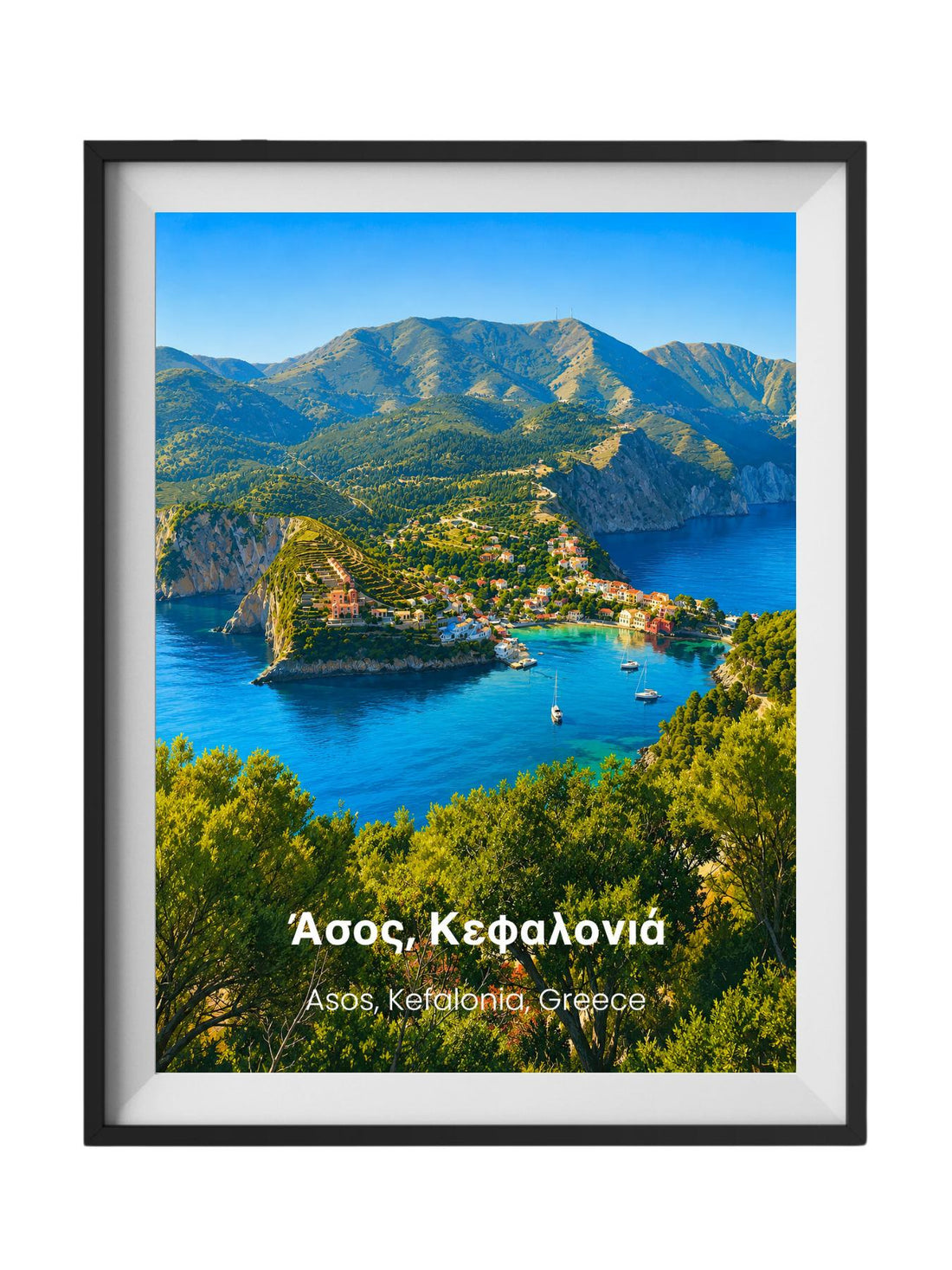 Asos Kefalonia Greece Wall Art Prints - Greek Island Travel Poster