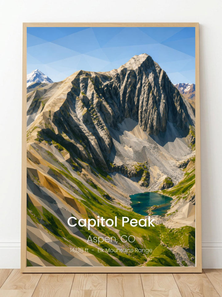 Capitol Peak Colorado 14er Wall Art Print - Nature Inspired Travel Poster