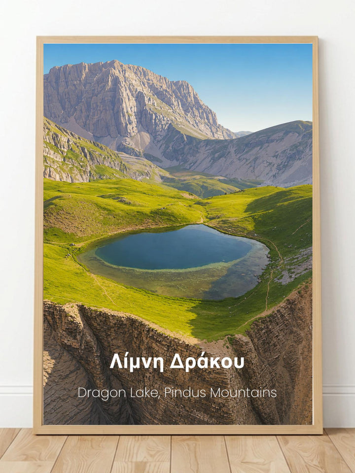 Dragon Lake "Drakolimni" Greece Wall Art Print - Pindus Mountains Travel Poster