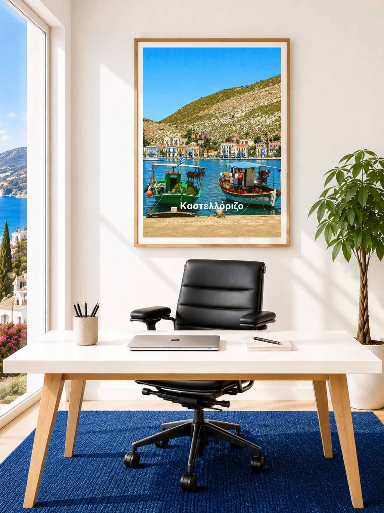 Kastellorizo Dodecanese Greece Wall Art Print - Greek Dodecanese Islands Travel Poster