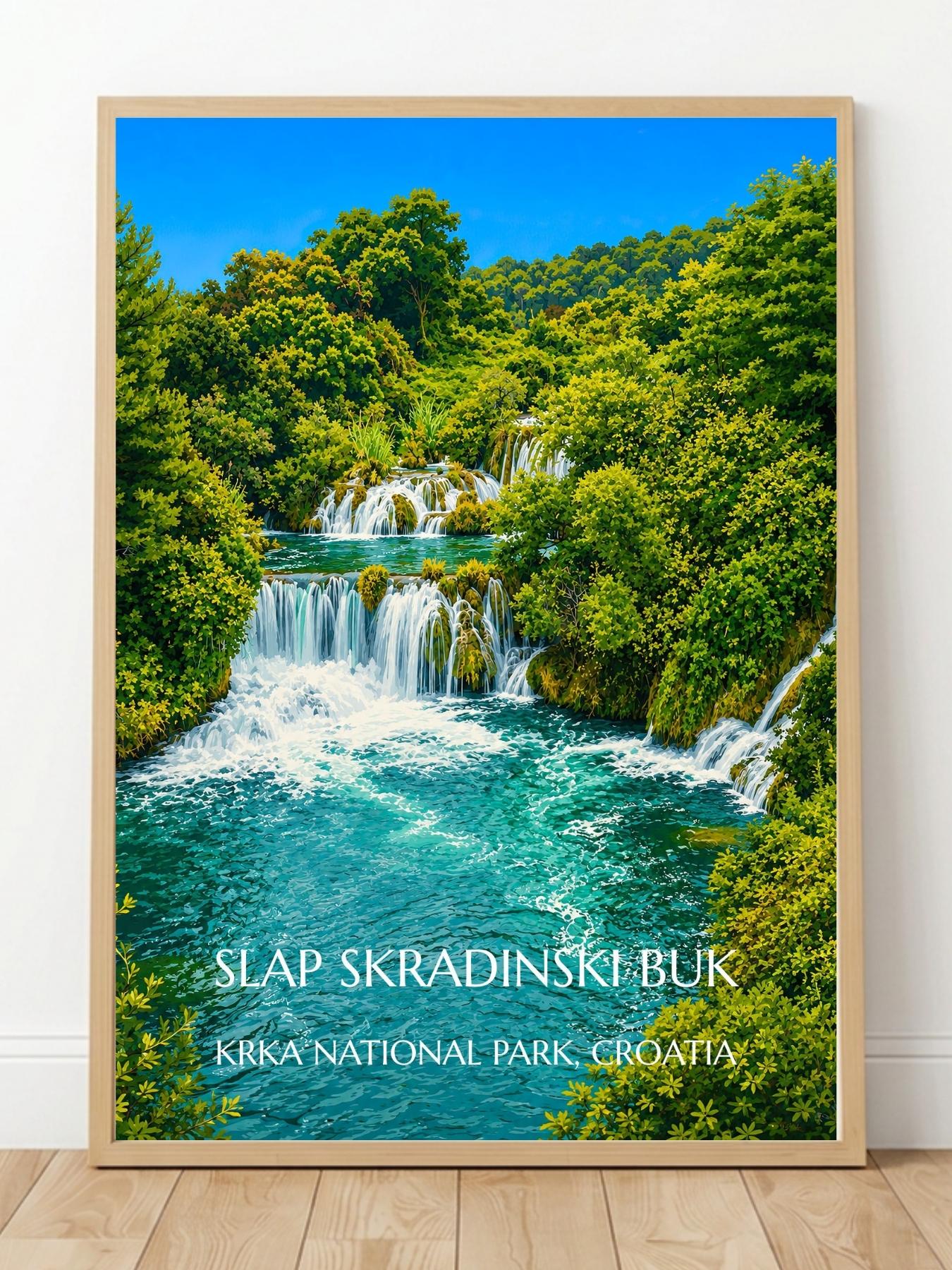 Krka National Park Croatia Wall Art Prints - Nature Waterfall Wall Art
