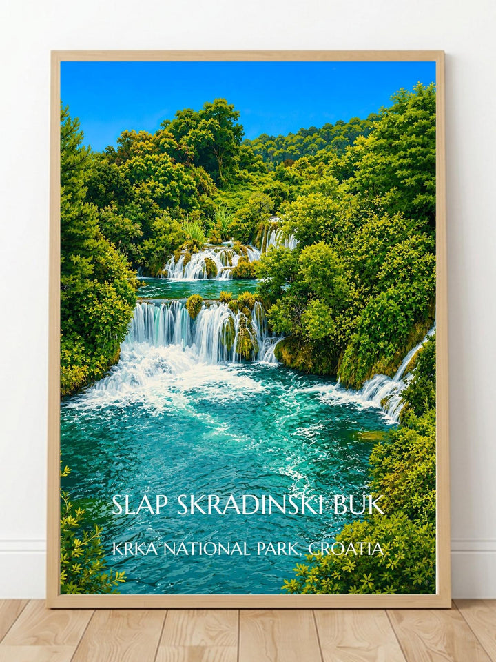 Krka National Park Croatia Wall Art Prints - Nature Waterfall Wall Art