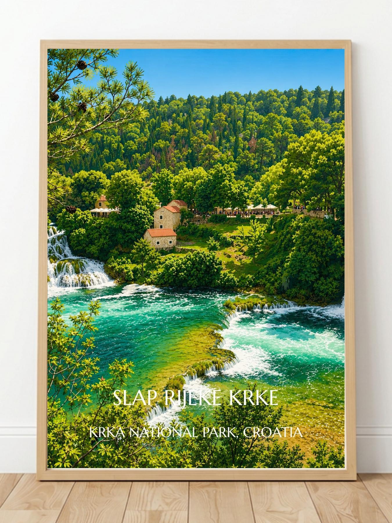 Krka National Park Croatia Wall Art Prints - Nature Waterfall Wall Art