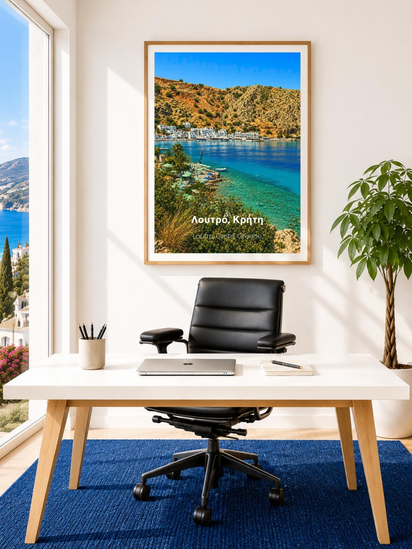 Loutro Crete Greece Wall Art Print - Vintage Greece Travel Poster