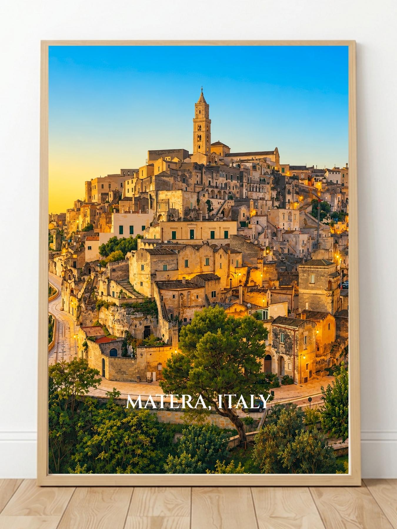 Matera Italy Wall Art Print - Matera Italy UNESCO World Heritage Site Art