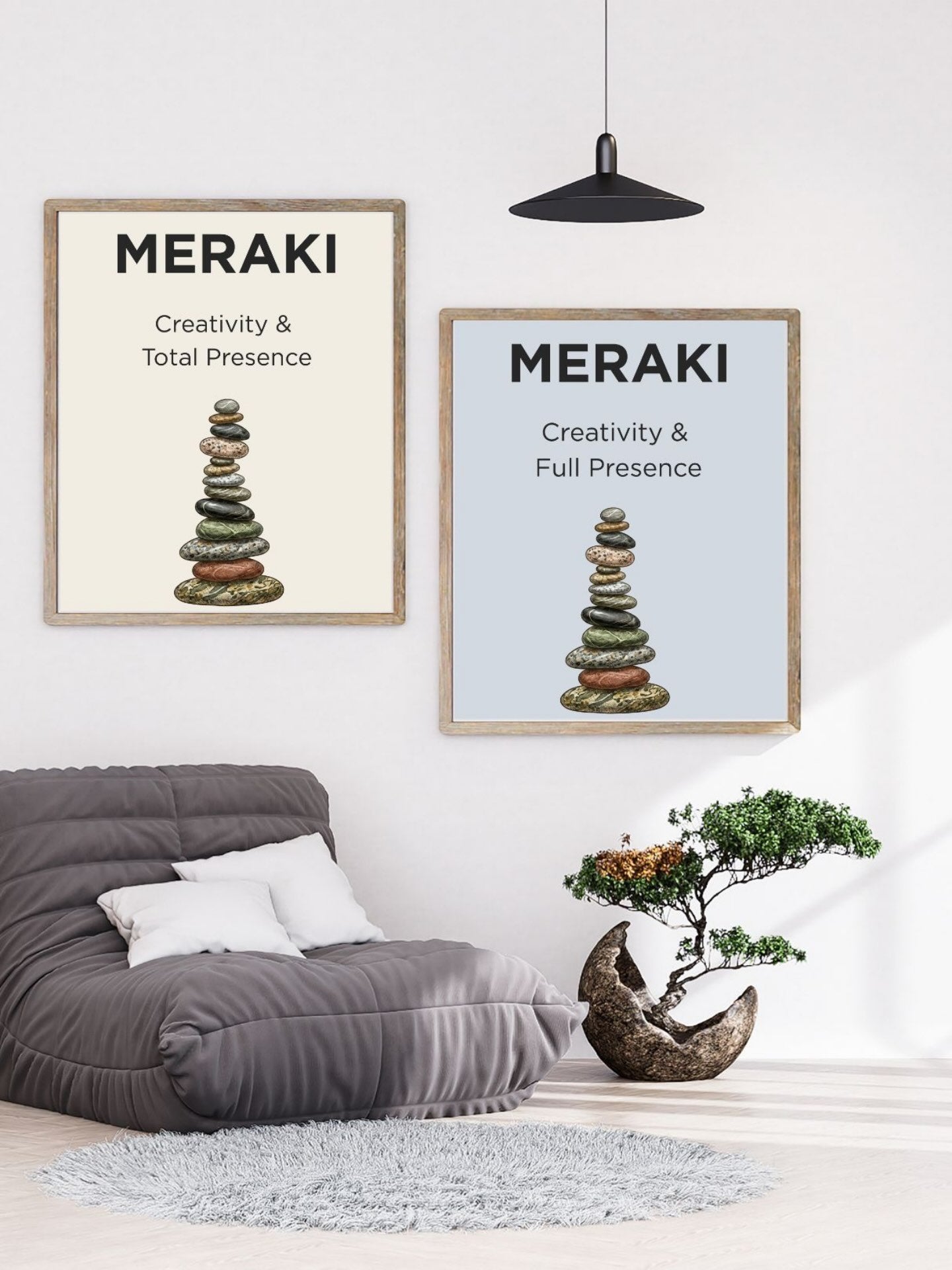 Meraki Stoic Philosophy Wall Art Prints - River Rock Artwork Poster