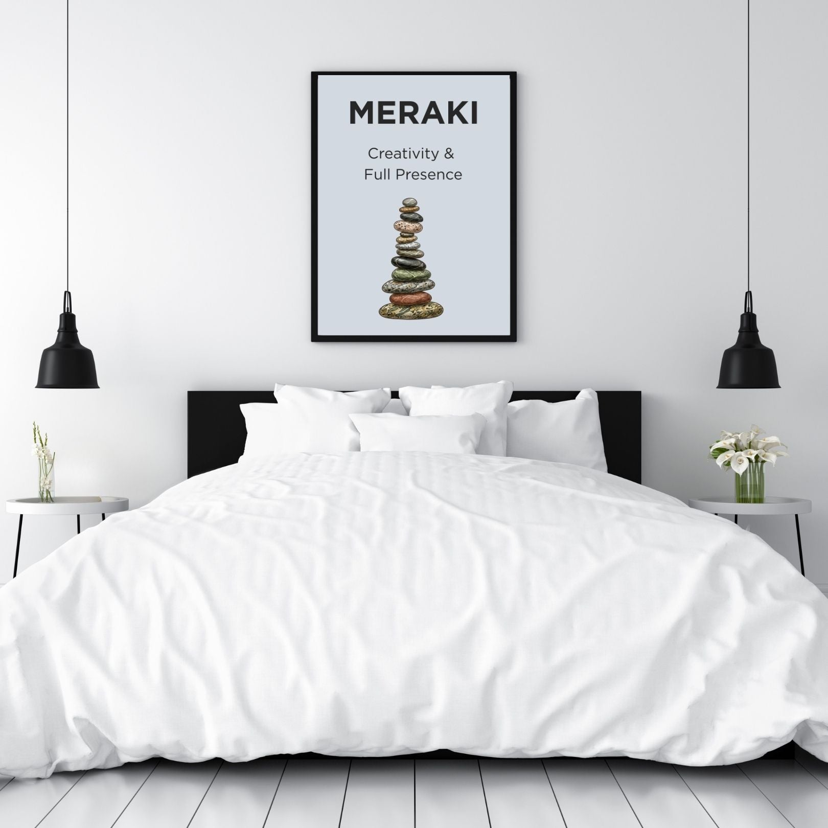 Meraki Stoic Philosophy Wall Art Prints - River Rock Artwork Poster