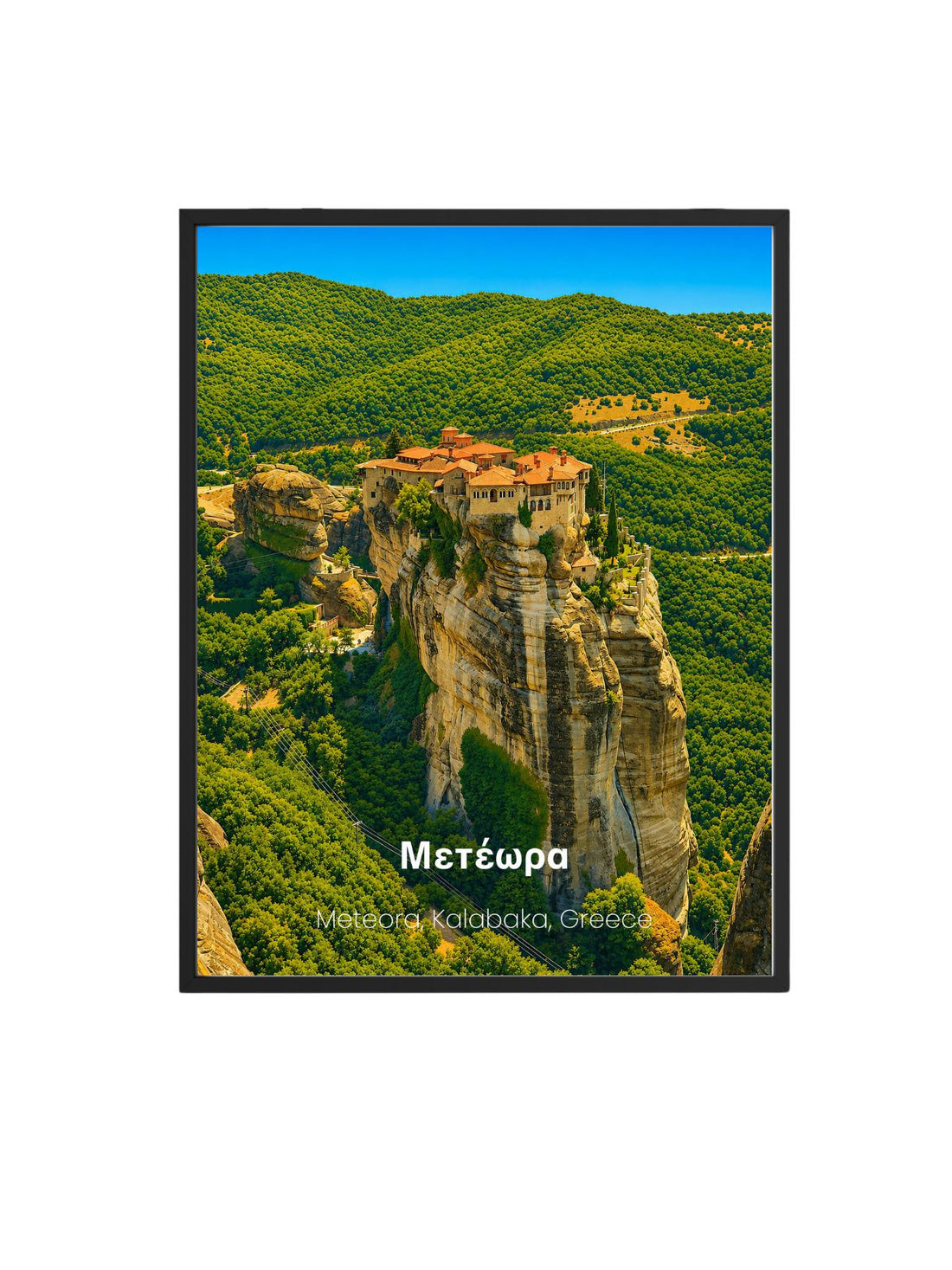 Meteora Kalabaka Greece Wall Art Print - UNESCO World Heritage Travel Poster