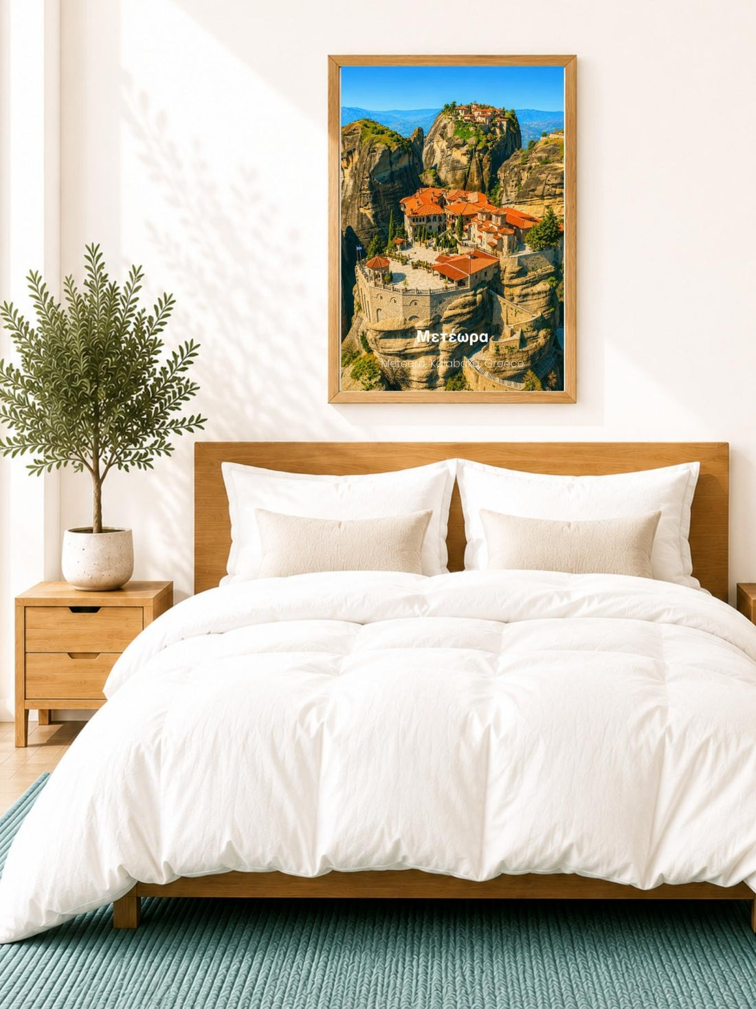Meteora Kalabaka Greece Wall Art Print - UNESCO World Heritage Travel Poster