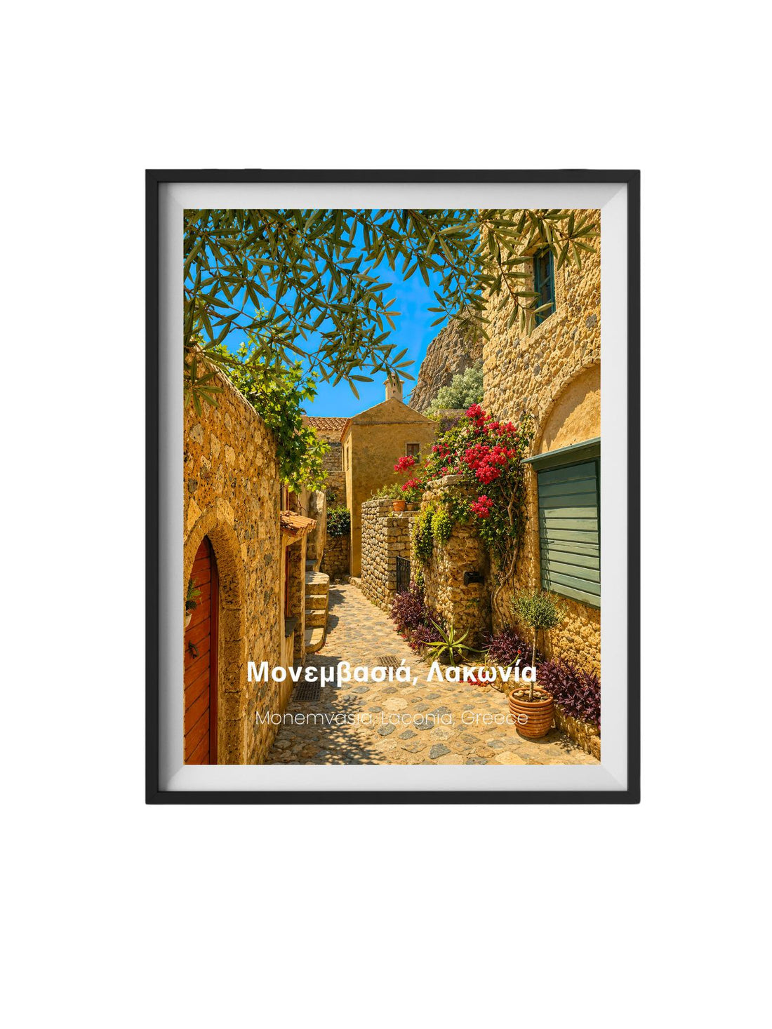 Monemvasia Laconia Greece Wall Art Print - Greek Island Travel Poster