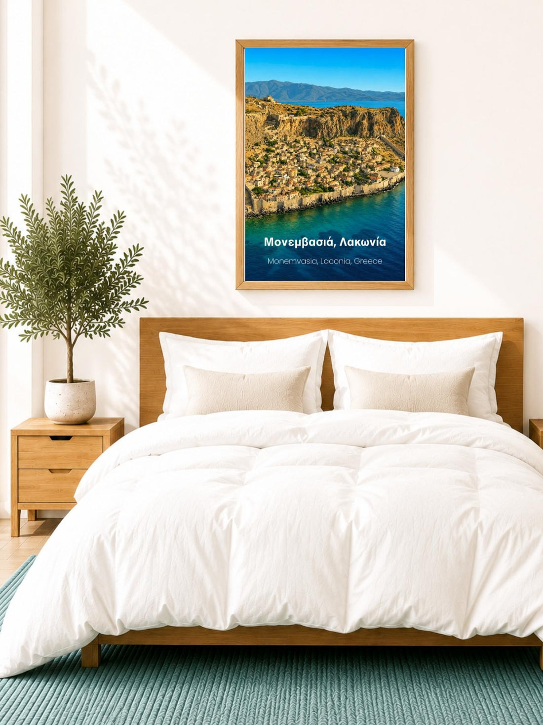Monemvasia Laconia Greece Wall Art Print - Greek Island Travel Poster