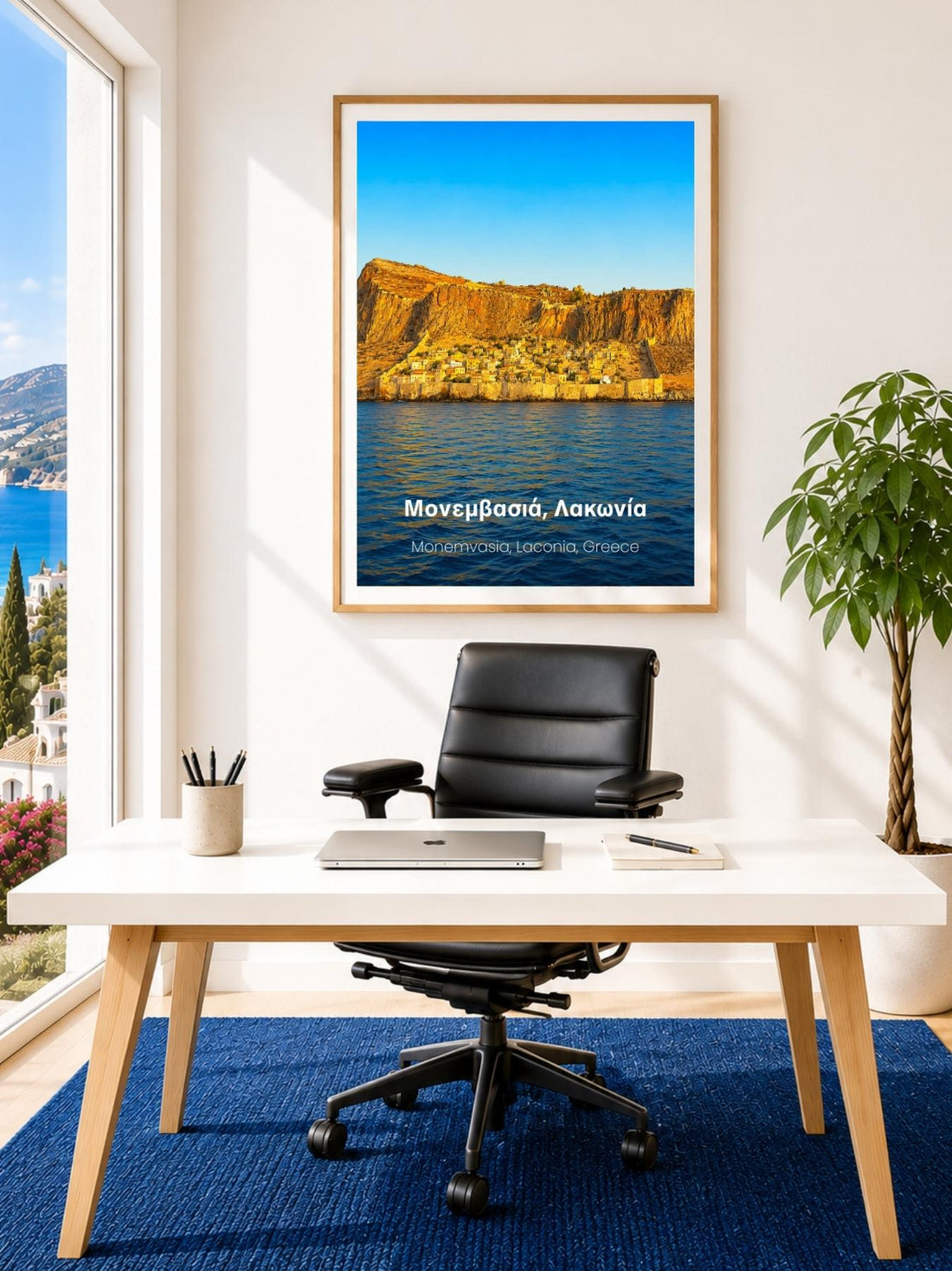 Monemvasia Laconia Greece Wall Art Print - Greek Island Travel Poster