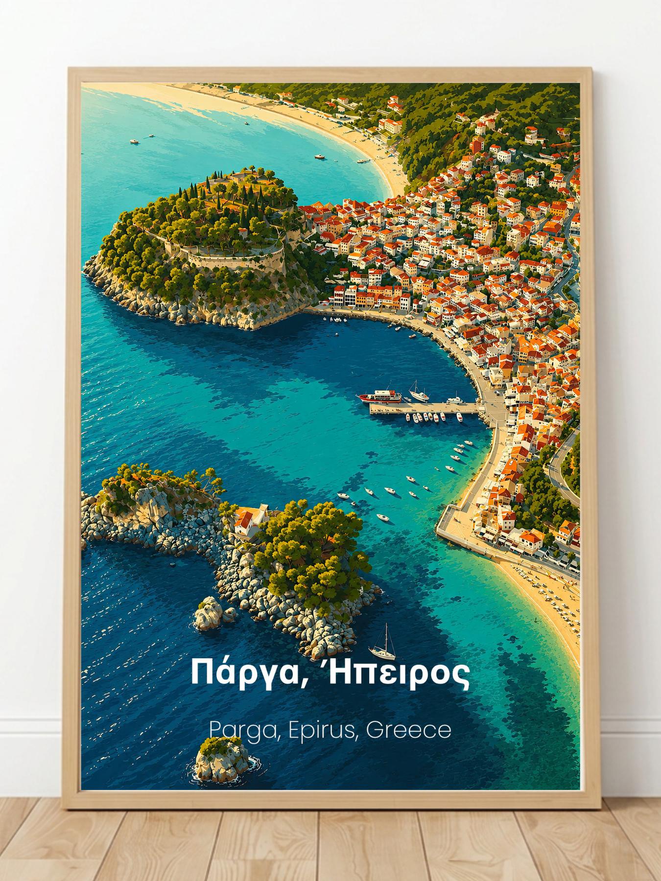 Parga Epirus Greece Wall Art Print - Mediterranean Travel Poster