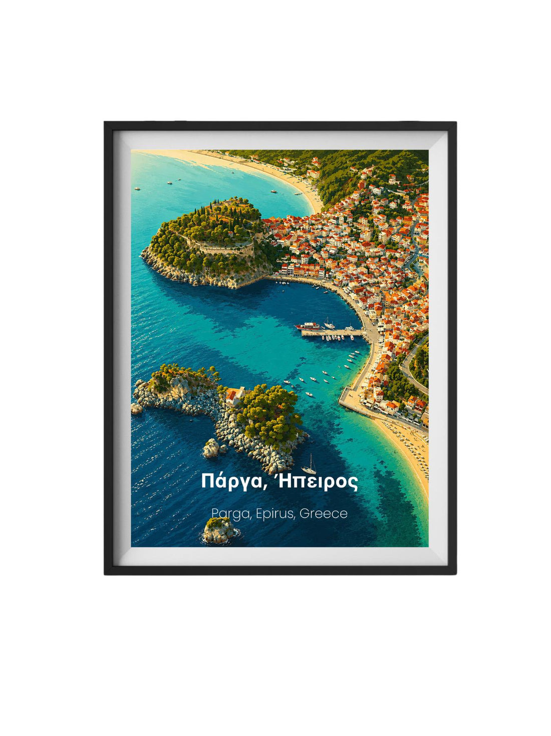 Parga Epirus Greece Wall Art Print - Mediterranean Travel Poster