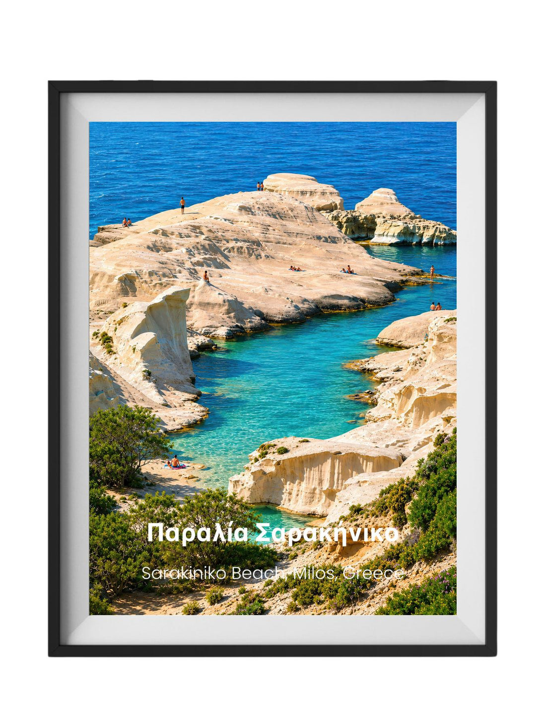 Sarakiniko Beach Milos Greece Wall Art Prints - Vintage Travel Poster