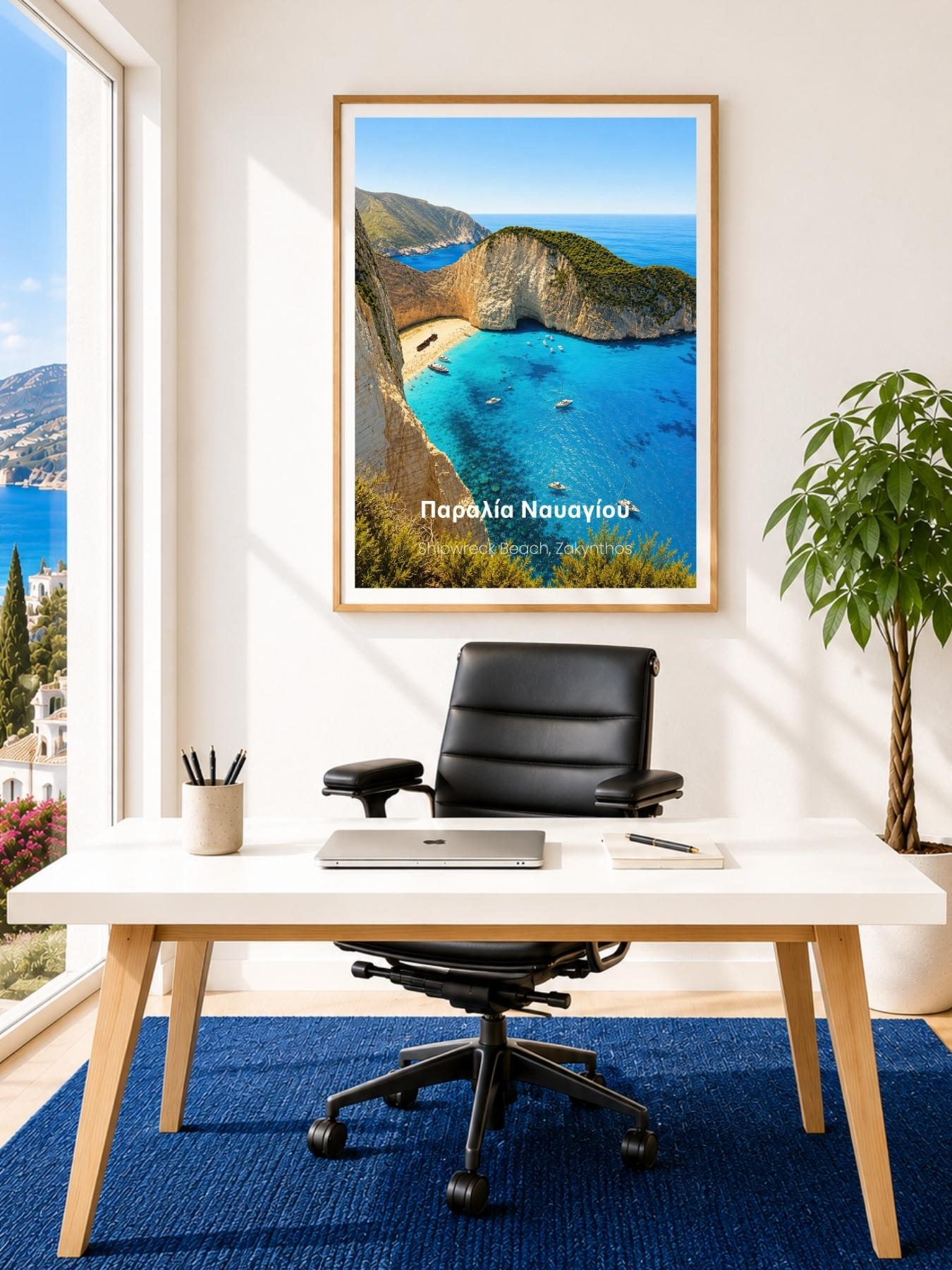 Navagio Beach Zakynthos Wall Art Prints - Shipwreck Beach Travel Poster