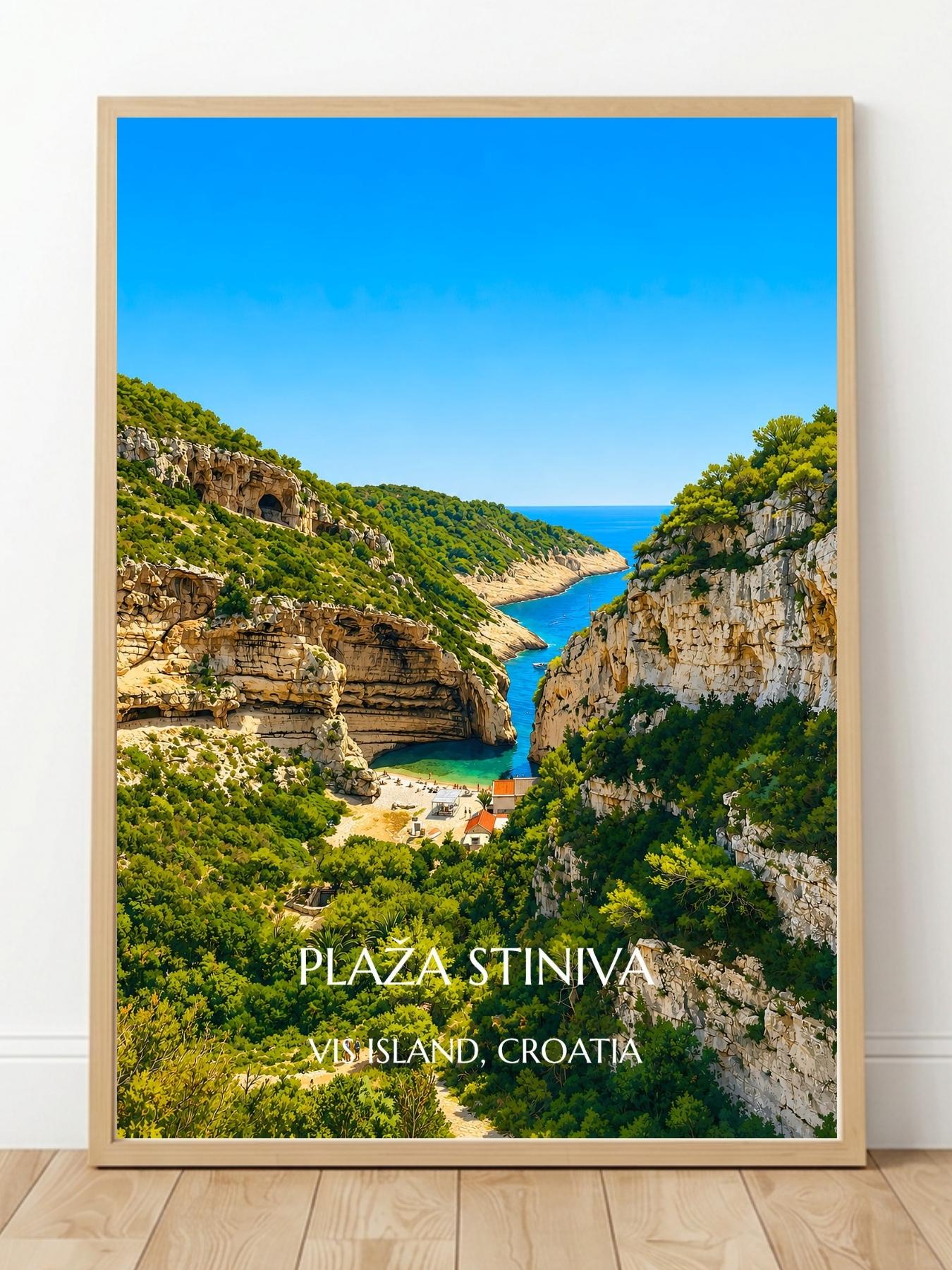 Stiniva Beach Vis Island Croatia Wall Art Prints - Beach Wall Art