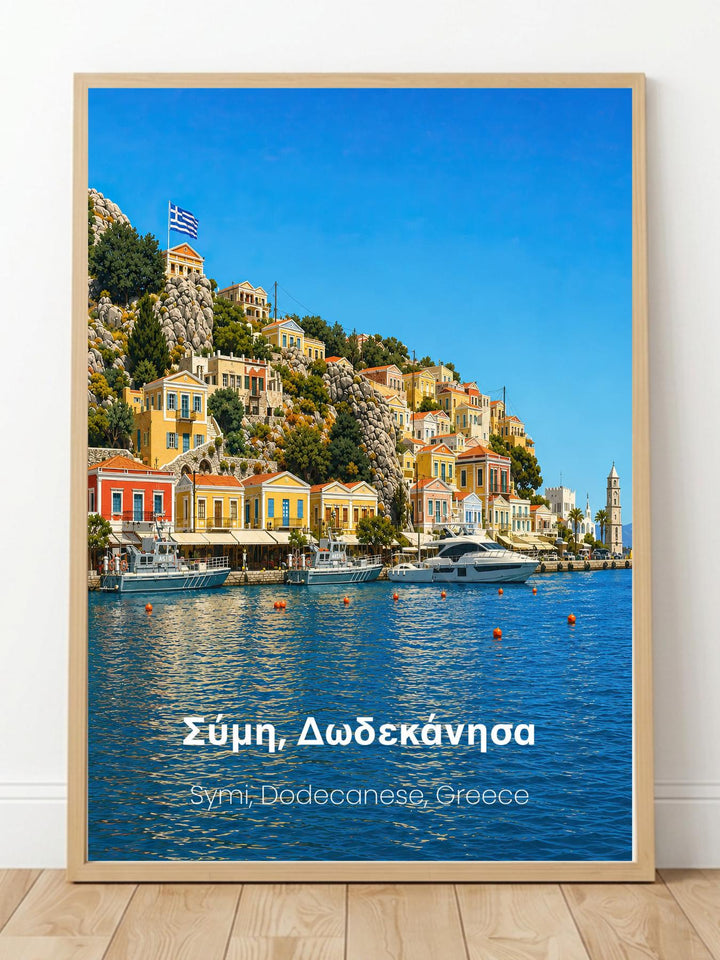 Symi Dodecanese Greece Wall Art Print - Greek Island Travel Poster