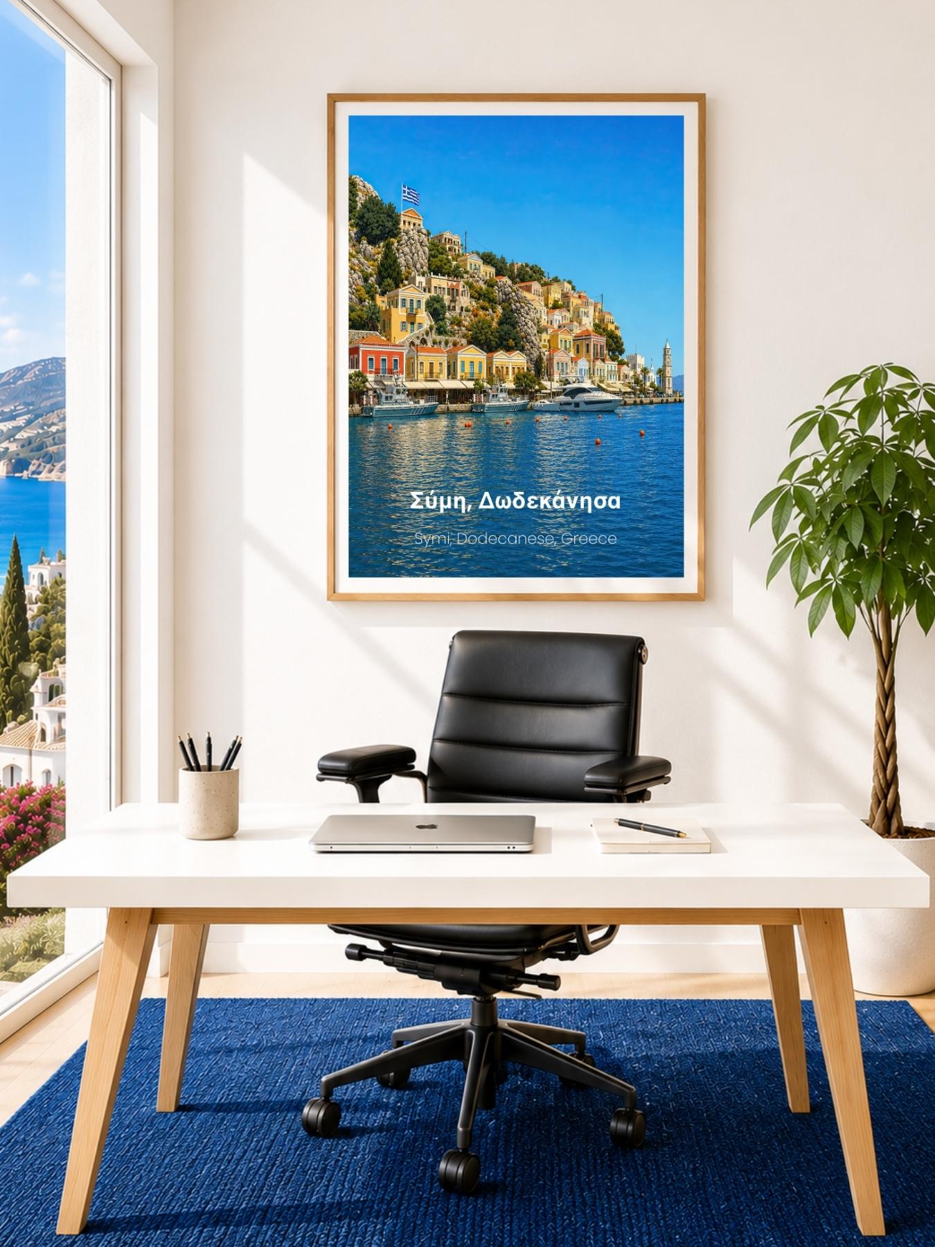 Symi Dodecanese Greece Wall Art Print - Greek Island Travel Poster
