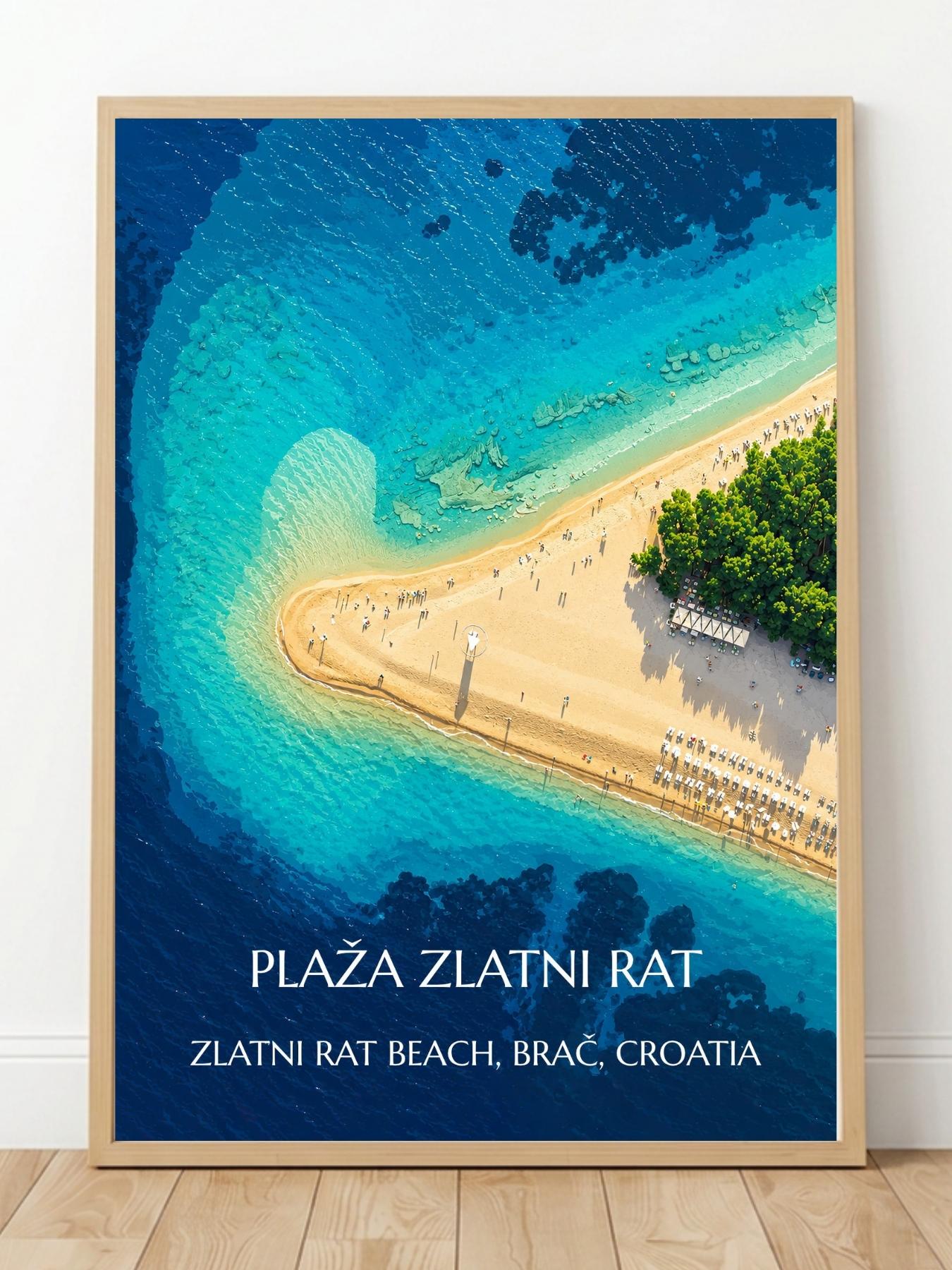 Zlatni Rat Beach Brac Croatia Wall Art Prints - Beach Wall Art