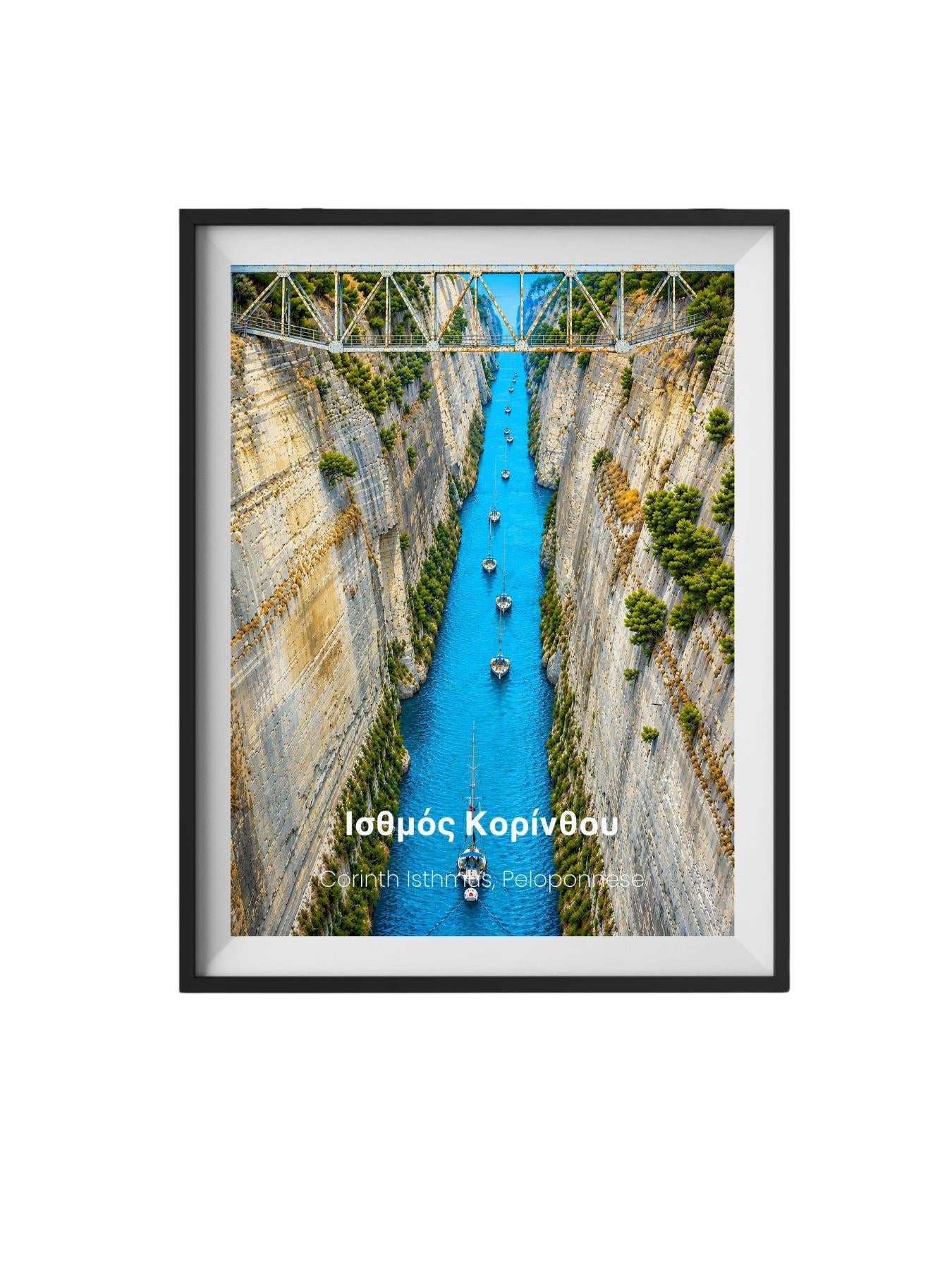 Acrocorinth Greece Wall Art Print - Corinth Isthmus Travel Poster