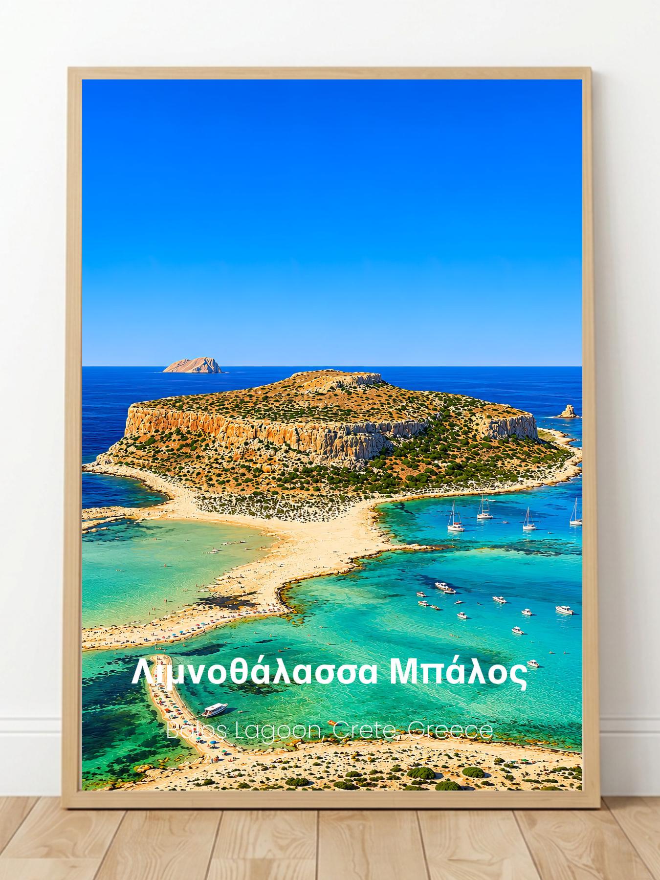 Balos Lagoon Crete Wall Art Print - Crete Greece Travel Poster